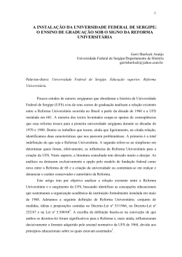 a instalao da universidade federal de sergipe