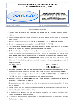 prefeitura municipal de erechim &ndash; rs concurso p&uacute;blico 001/2011