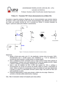 Prática 12 – Transistor FET: Chave (Acionamento de um