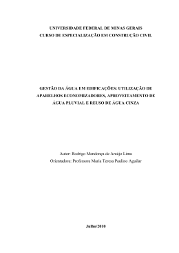 Gest&atilde;o Da &Aacute;gua Em Edifica&ccedil;&otilde;es - Programa de P&oacute;s