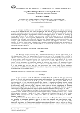 Uso potencial da &aacute;gua de coco na tecnologia de s&ecirc;men