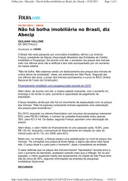 Não há bolha imobiliária no Brasil, diz Abecip