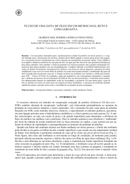 fluxo de uma gota de &oacute;leo em um microcanal reto e com
