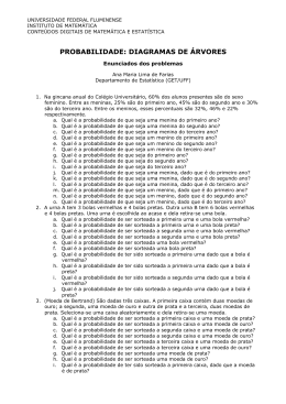 probabilidade: diagramas de &aacute;rvores