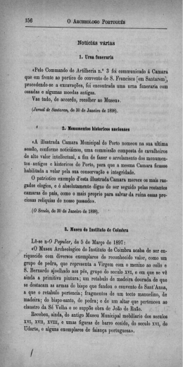 Notícias várias : 1. Urna funerária : 2. Monumentos históricos
