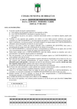 câmara municipal de ibiraçú-es cargo: agente de serviços gerais