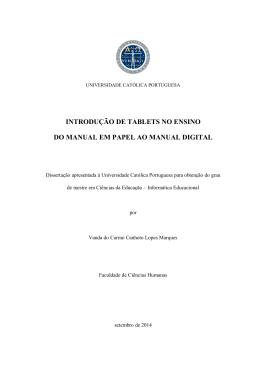 introdu&ccedil;&atilde;o de tablets no ensino do manual em papel ao manual digital