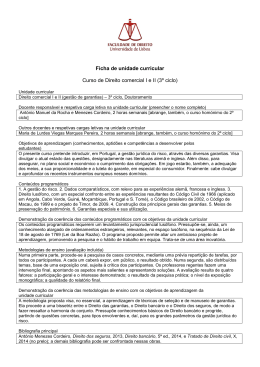 Ficha de unidade curricular - Faculdade de Direito de Lisboa