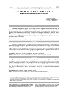 AN&Aacute;LISE CONCEITUAL E PENSAMENTO CR&Iacute;TICO: uma rela&ccedil;&atilde;o