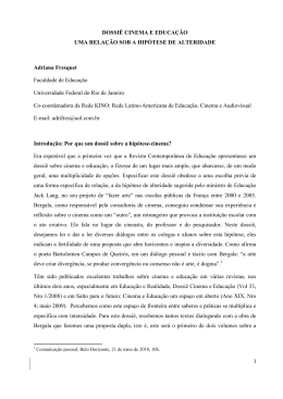 DOSSI&Ecirc; CINEMA E EDUCA&Ccedil;&Atilde;O UMA RELA&Ccedil;&Atilde;O SOB A