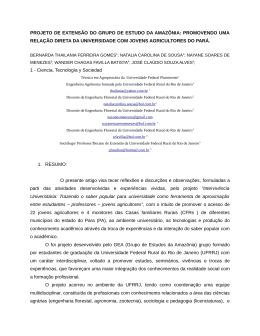 projeto de extens&atilde;o do grupo de estudo da amaz&ocirc;nia: promovendo