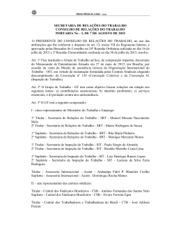 SECRETARIA DE RELA&Ccedil;&Otilde;ES DO TRABALHO