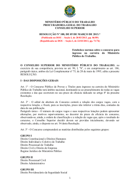 Resolu&ccedil;&atilde;o CSMPT n&ordm; 108/2013 - Minist&eacute;rio P&uacute;blico do Trabalho