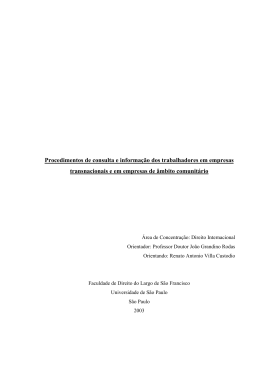 Procedimentos de consulta e informa&ccedil;&atilde;o dos trabalhadores em