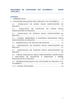 1 RELAT&Oacute;RIO DE ATIVIDADES CNJ ACAD&Ecirc;MICO