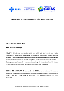 Instrumento de Chamamento P&uacute;blico N&ordm; 002/2013