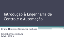 Introdu&ccedil;&atilde;o &agrave; Engenharia de Controle e Automa&ccedil;&atilde;o - DEG