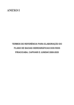 ANEXO I - Ag&ecirc;ncia das Bacias PCJ