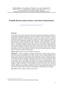 pandolfo bereba: muitas lacunas e uma leitura humanizadora