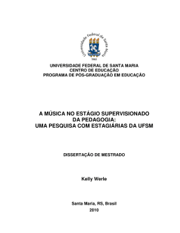 a música no estágio supervisionado da pedagogia: uma pesquisa