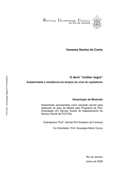Vanessa Santos do Canto O devir &ldquo;mulher negra&rdquo;