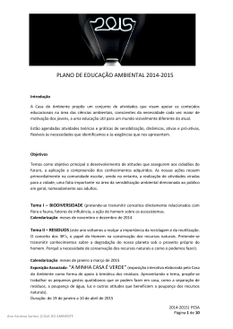 PLANO DE EDUCAÇÃO AMBIENTAL 2014-2015