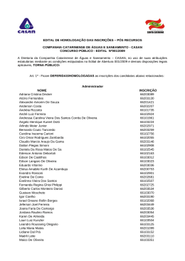 EDITAL DE HOMOLOGA&Ccedil;&Atilde;O DAS INSCRI&Ccedil;&Otilde;ES &ndash; P&Oacute;S