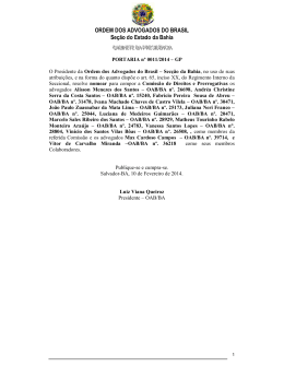 PORTARIA nº 011-2014 - OAB: Ordem dos Advogados do Brasil