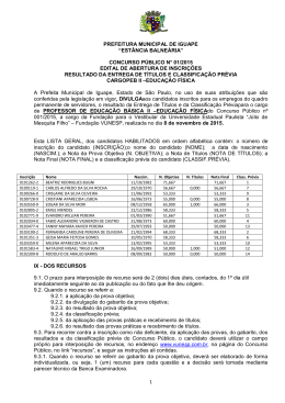 Professor de Educa&ccedil;&atilde;o B&aacute;sica II - EDUCA&Ccedil;&Atilde;O F&Iacute;SICA