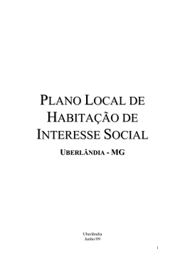 Metodologia para desenvolvimento do PLHIS em Uberl&acirc;ndia