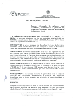 Delibera&ccedil;&atilde;o 013/2015 - PORTAL CRF