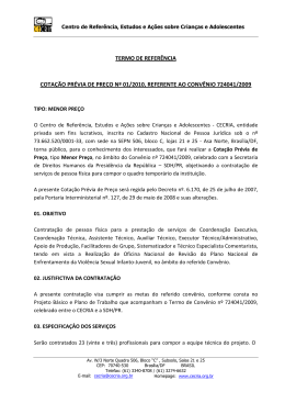 termo de referência cotação prévia de preço nº 01/2010, referente