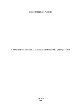 LEONI TEREZINHA WAMMES A IMPORT&Acirc;NCIA DA