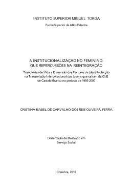 Disserta&ccedil;&atilde;o Mestrado A Institucionaliza&ccedil;&atilde;o no Feminino