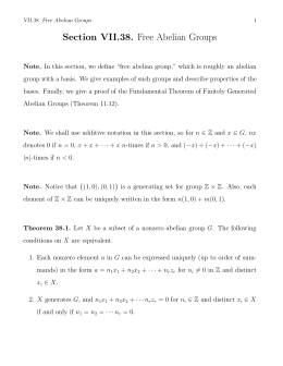 Section VII.38. Free Abelian Groups