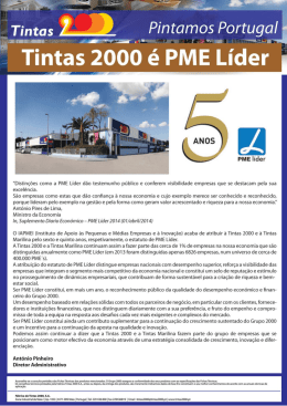PME L&iacute;der - Tintas 2000