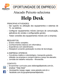 Oportunidade de Emprego- Help Desk Atacado Peixoto