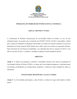 Programa de mobilidade internacional com bolsa