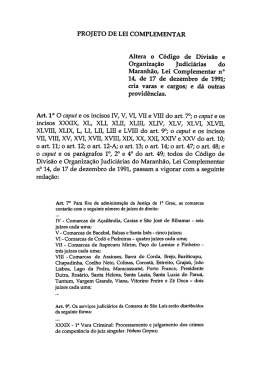 PROJETO DE LEI COMPLEMENTAR Altera o C&oacute;digo de Divis&atilde;o e