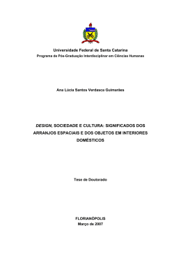 design, sociedade e cultura: significados dos arranjos espaciais e