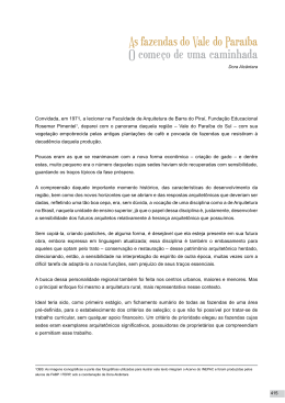 As fazendas do Vale do Para&iacute;ba O come&ccedil;o de uma caminhada