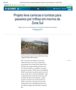 Projeto leva cariocas e turistas para passeios por trilhas