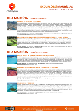 Excurs&otilde;es nas Ilhas Maur&iacute;cias