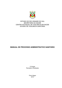 Manual de Processo Administrativo Sanitário