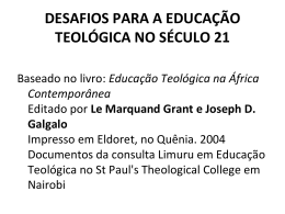 Based on the book: Theological Education in