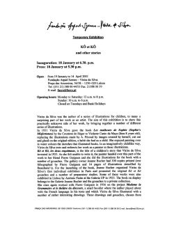 Inauguration: 18 January at 6.30. p.m. Press: 18 January at 5.30 p.m.