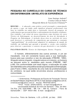 pesquisa no currículo do curso de técnico em enfermagem