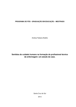 Sentidos do cuidado humano na forma&ccedil;&atilde;o do profissional