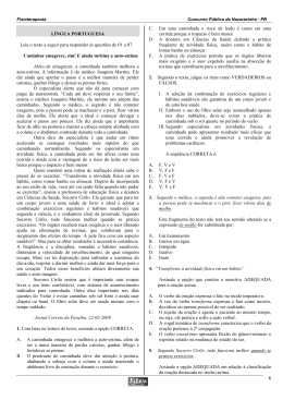 1 L&Iacute;NGUA PORTUGUESA Leia o texto a seguir para responder &agrave;s