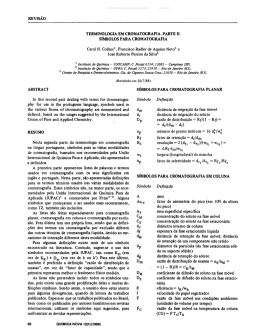 revis&atilde;o terminologia em cromatografia. parte ii